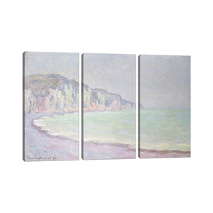 "Cliffs at Pourville, 1896" by Claude Monet 3-Piece Canvas Wall Art Set, 40x60x0.75