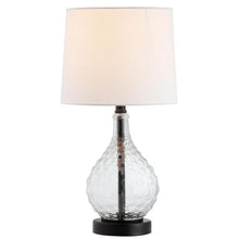 Load image into Gallery viewer, Targari 19 in. Black/Clear Texture Table Lamp with Off-White Shade - #128CE
