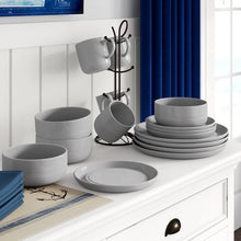 Load image into Gallery viewer, Gray Maysville Stoneware 16 Piece Dinnerware Set, Service for 4 #285HW
