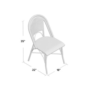 White Rahul Stacking Patio Dining Chair (Set of 2)White(700)