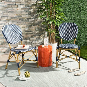 Lintgen French Stacking Patio Dining Chair set of 2-Navy #4654