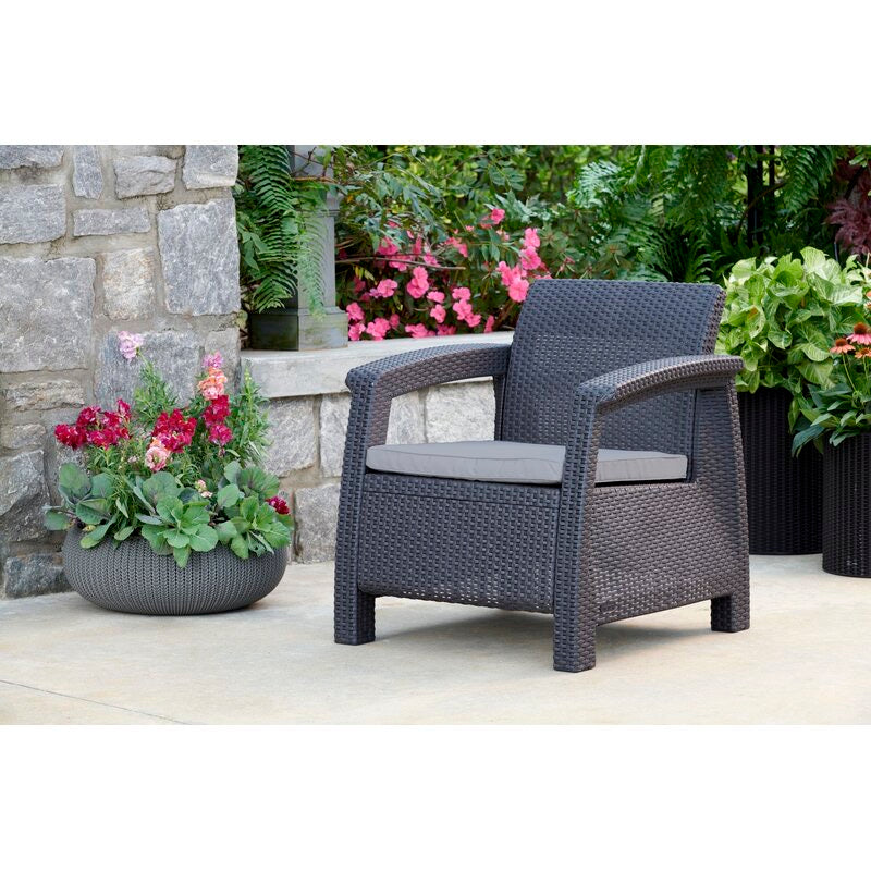 Berard All Weather Outdoor Patio Chair with Cushion Charcoal(1036)