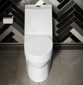 Virage 1-piece 0.8/1.28 GPF Dual Flush Elongated Toilet in White Seat Included #655HW