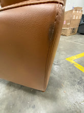 Load image into Gallery viewer, Saginaw 90.5&quot; Wide Faux Leather Square Arm Sofa Tan
