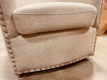 Load image into Gallery viewer, Swivel Grey Barrel Chair
