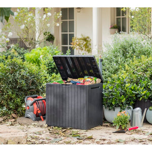 City 30 Gallon Plastic Deck Box Espresso(262)