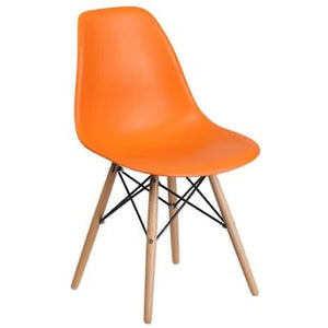 Elon Modern Plastic Accent Chair Orange/Natural(1392)
