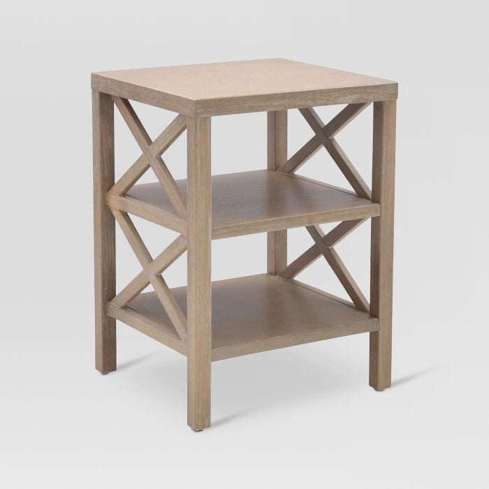 Owings End Table with 2 Shelves Rustic(559)