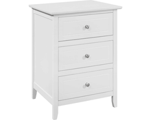 Load image into Gallery viewer, White 3-Drawer Nightstand - #118CE
