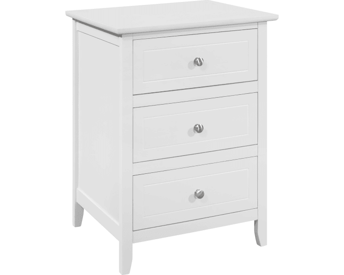 White 3-Drawer Nightstand - #118CE