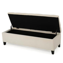 Load image into Gallery viewer, Noble House Ivory Velvet Tufted Fabric Storage Bench
