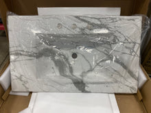 Load image into Gallery viewer, Engineered Marble Vanity Top in White with White Basin #1440HW

