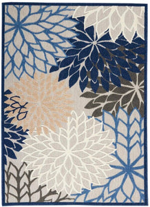 Weon Floral Blue/Gray Indoor/Outdoor Area Rug 9’6” x 13’ #3067