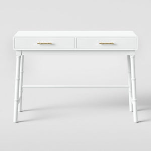 Oslari Wood Writing Desk with Drawers White(1356)