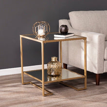 Load image into Gallery viewer, Horten Square Glass-Top End Table Gold(640)
