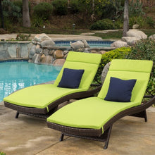 Load image into Gallery viewer, Salem Outdoor Chaise Lounge Cushion Set of 2 Bright Green(1552)
