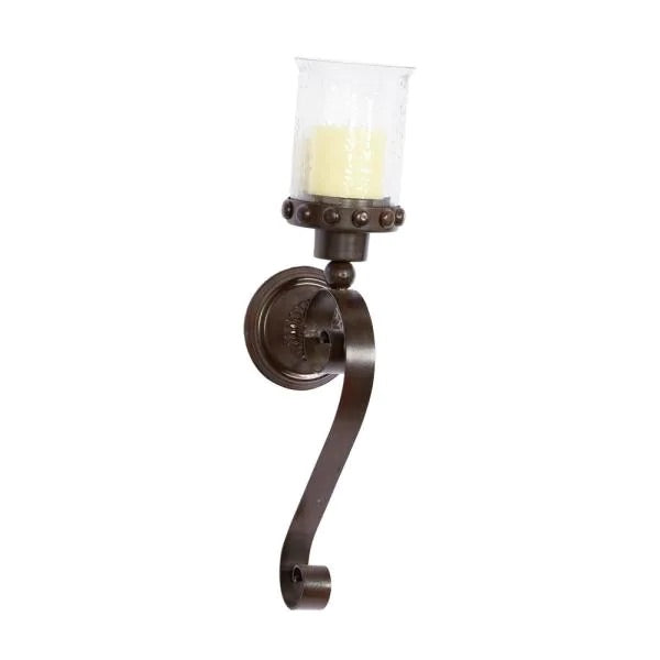 Brown Metal Traditional Candle Wall Sconce MRM2246