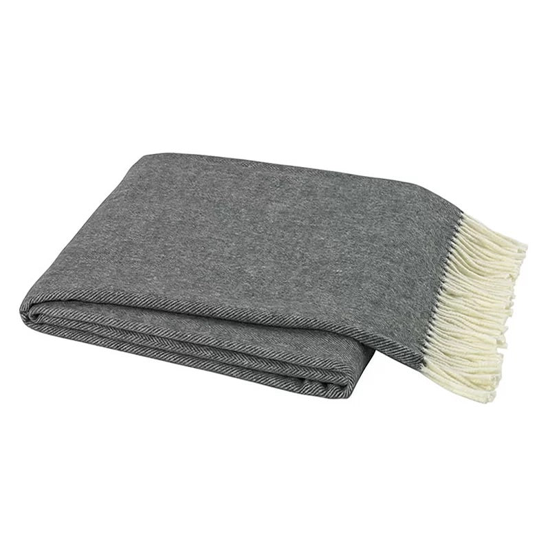 Kelson Herringbone Throw Blanket-Charcoal #646nd
