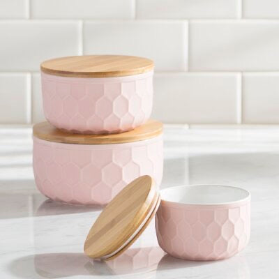 Pink Pantry Bergamot 6 Piece Ceramic Mixing Bowl set #182-NT