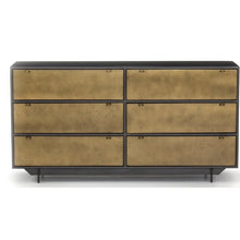 Load image into Gallery viewer, Aymeline 6 Drawer Dresser Gunmetal/Gold AS IS
