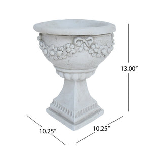 Runyan Concrete Chalice Urn Planter Antique White(1728RR)