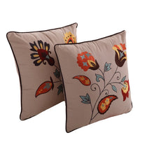 Load image into Gallery viewer, Pink Zahara Embroidered Cotton Throw Pillow (Set of 2) 365 DC
