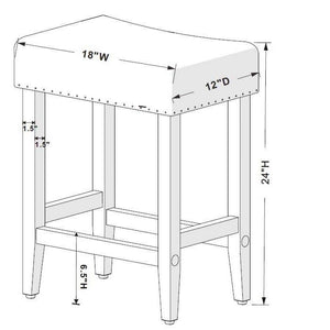 Rumford 24” Saddle Counter Stool Set of 2 Gray(583-2 boxes)