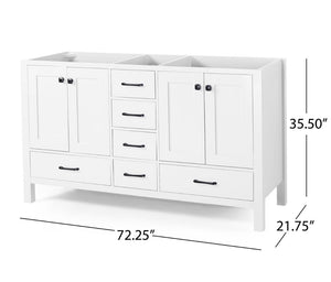 Woodrow Billy 72" Double Bathroom Vanity Base Only