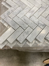 Load image into Gallery viewer, 1&quot; x 3&quot; Marble Herringbone Mosaic Wall &amp; Floor Tiles Carrara White(2771RR-10 boxes)
