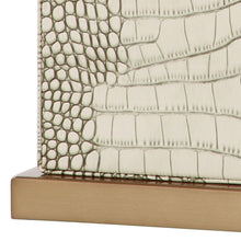 Load image into Gallery viewer, Delia 20.5 in. Cream/Brown Faux Alligator Table Lamp with Off-White Shade #595HW
