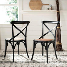 Load image into Gallery viewer, Franklin Hickory Oak X Back Dining Chair Set of 2 Vintage Black(2360RR)
