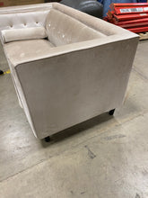 Load image into Gallery viewer, Roberta Velvet Chesterfield 62&quot; Square Arm Loveseat Beige
