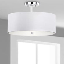 Load image into Gallery viewer, Clara 16-in Chrome Modern/Contemporary Fluorescent Semi-flush Mount Light(2348RR)
