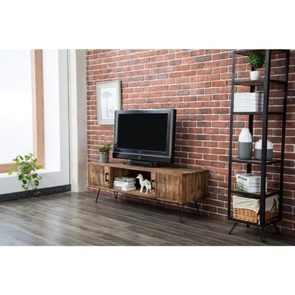 Middleton 60 in. Natural Wood TV Stand Fits TVs Up to 65 in. with Storage Doors(1918RR)