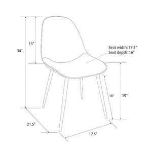 Copley Upholstered Dining Chair 2pk Dark Gray(1213)