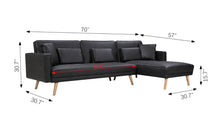 Load image into Gallery viewer, Oliveira Leather 70” Reversible Sleeper Section #15HW
