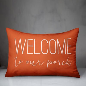 Tomblike welcome to our porch indoor/outdoor lumbar pillow #262ha