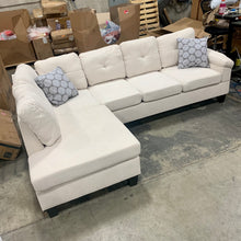 Load image into Gallery viewer, Auril 100" Chenille Left Hand Facing White Sofa and Chaise
