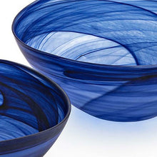 Load image into Gallery viewer, Blue Neven 2 Piece Glass Decorative Bowl Set #155HW
