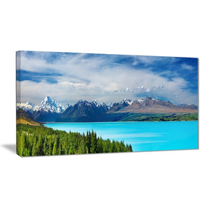 Mount Cook New Zealand Landscape' Oil Painting Print on Canvas 20” x 40”(1635RR)