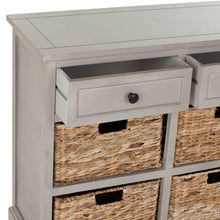 Load image into Gallery viewer, Herman Vintage Grey Storage Unit with Wicker Baskets #503HW
