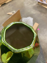 Load image into Gallery viewer, Ceramic Vase in Metallic Green *AS IS #1369HW
