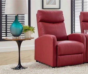 Cheri Faux Leather Recliner in Red(1567)