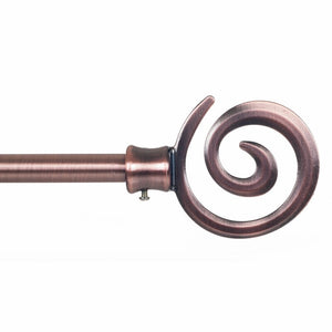 48"-86" Copper Spiral Single Curtain Rod & Hardware Set of 3 Rods Copper(1892RR)