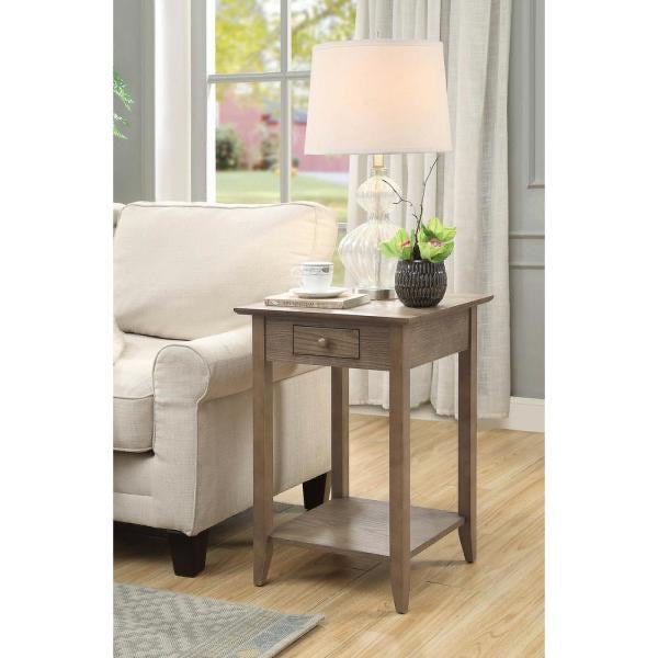 American Heritage Driftwood Drawer and Shelf End Table(1396)