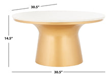 Load image into Gallery viewer, Mila Pedestal Coffee Table - White Marble, Brass *AS IS #512HW
