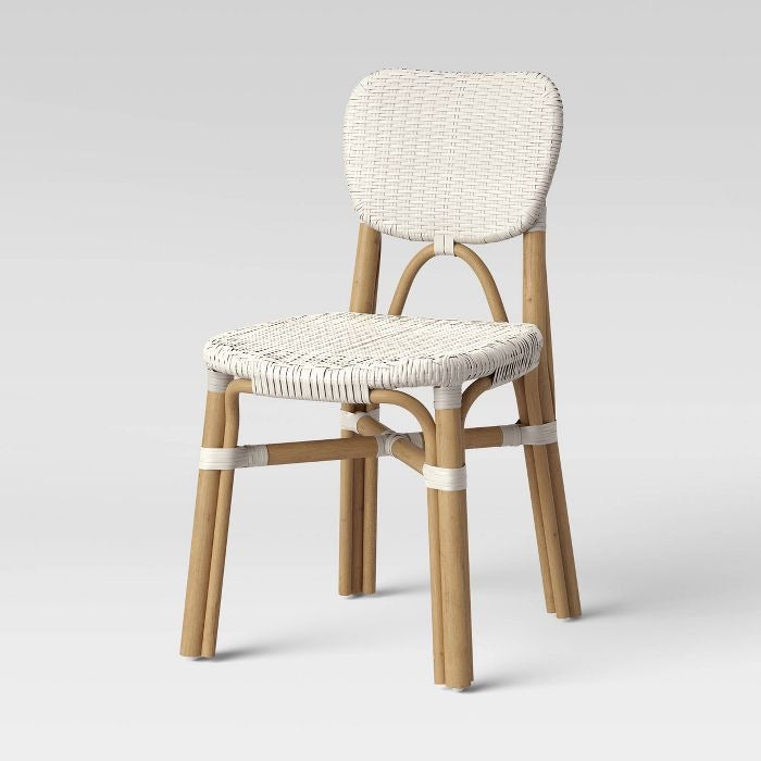 Canton Rattan and Woven Dining Chair White(1379)