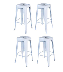 Loft Style 30 in. Stackable Metal Bar Stool in White (Set of 4)(560)