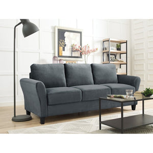 Celestia Microfiber / Microsuede 78.75" Flared Arm Sofa Gray(1168)