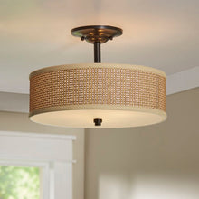 Load image into Gallery viewer, Mystic Black Salguero 3 - Light 17&quot; Unique/Statement Drum Semi Flush Mount #410HW
